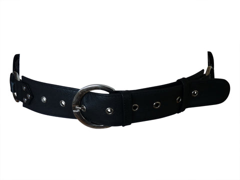 Black Studded Leather Belt RL218K