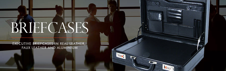 Secure executive briefcases in Aluminium and Leather