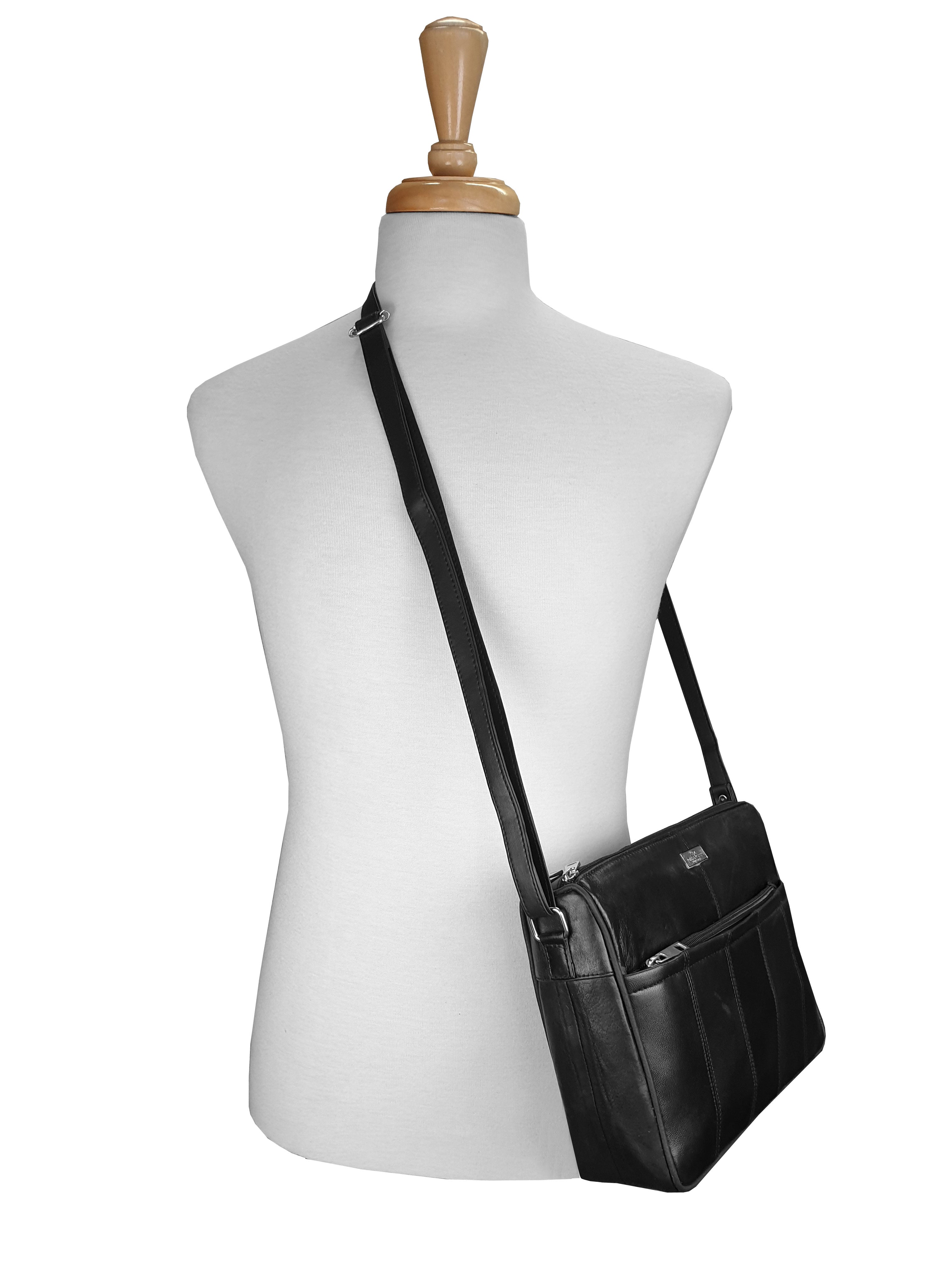 Ladies Leather Handbag Cross Body Single Strap Shoulder Hand Bag 4 Pockets Ql171