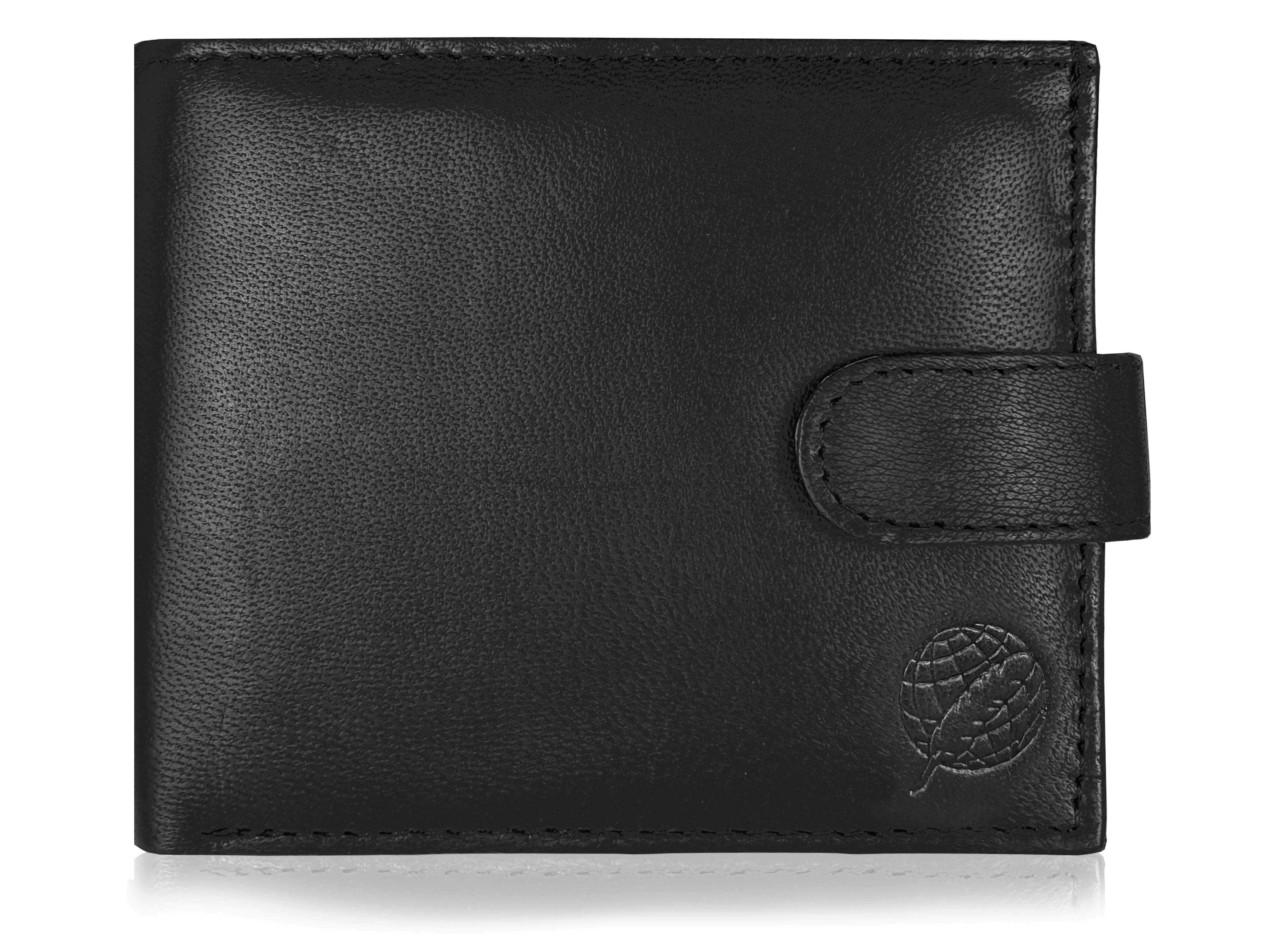 Men's Real Leather Wallet, Buttoned Closure, Zipped Coin Section RL180