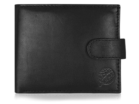 Men's Real Leather Wallet, Buttoned Closure, Zipped Coin Section RL180