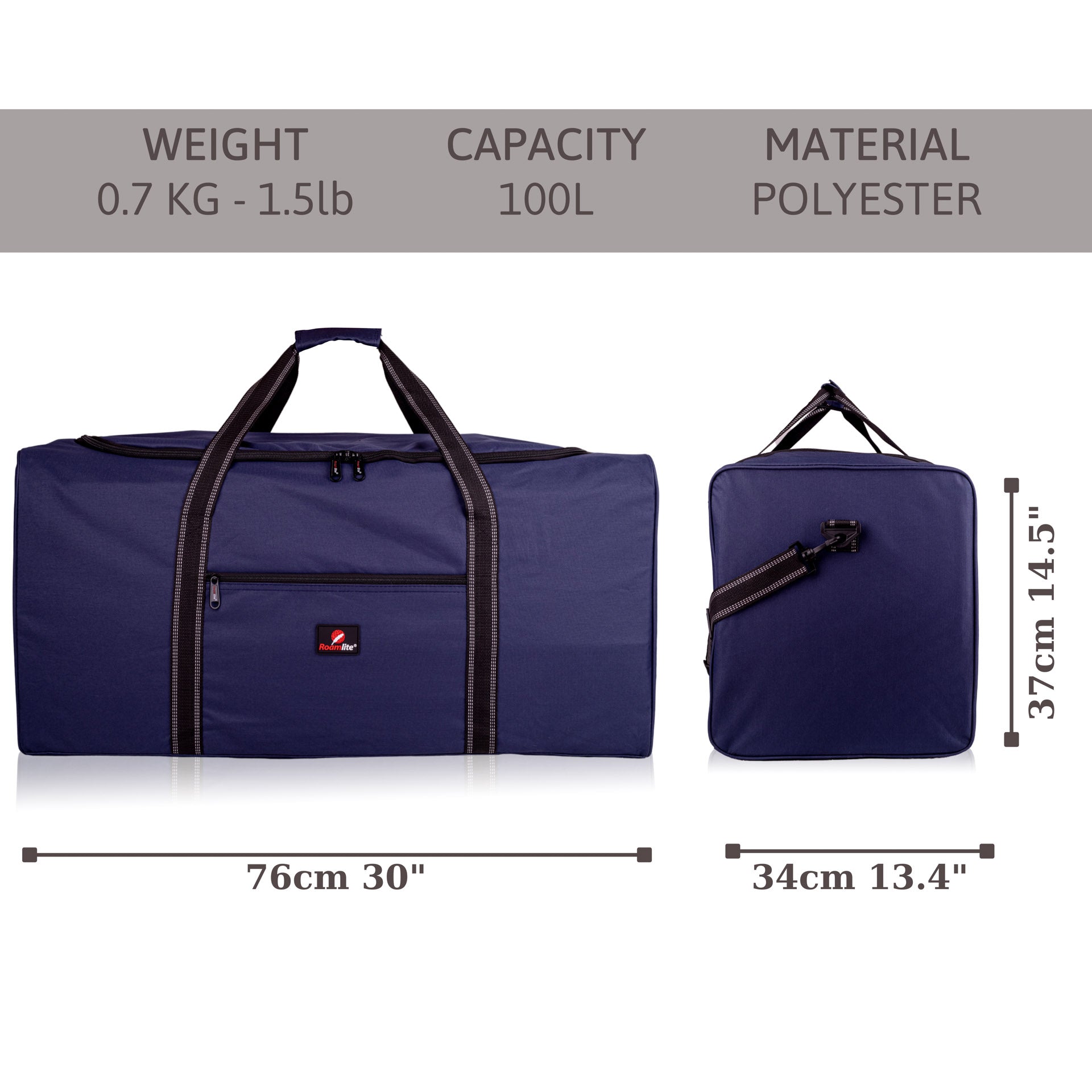 XXL Extra Large Travel Holdall, 100L Cargo Bag, Storage Laundry Duffle R30